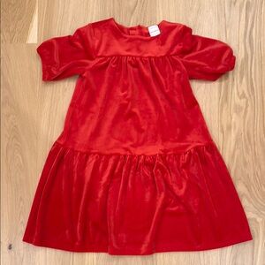 Hanna Andersson girls Red Velour Dress